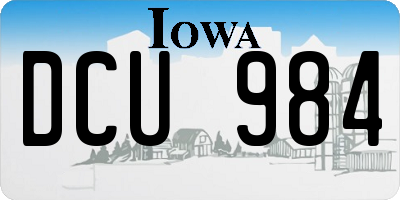 IA license plate DCU984