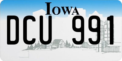 IA license plate DCU991