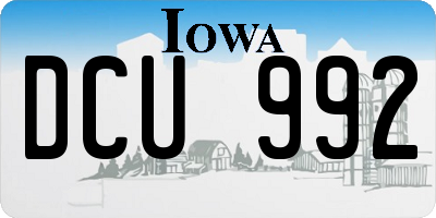 IA license plate DCU992