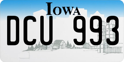 IA license plate DCU993