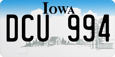 IA license plate DCU994