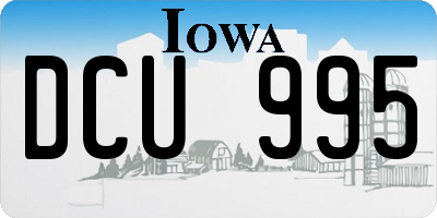 IA license plate DCU995