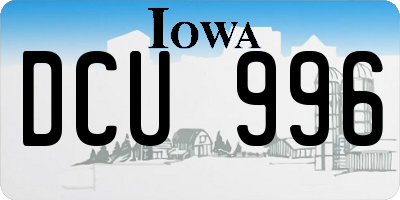 IA license plate DCU996