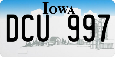 IA license plate DCU997