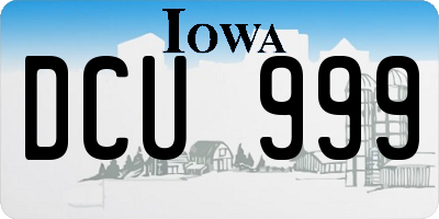 IA license plate DCU999