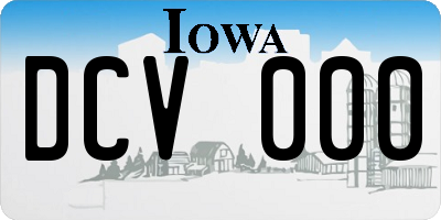 IA license plate DCV000