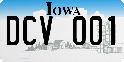 IA license plate DCV001