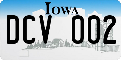IA license plate DCV002