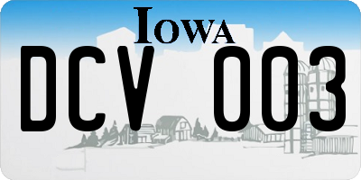 IA license plate DCV003