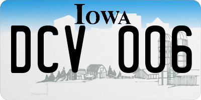 IA license plate DCV006