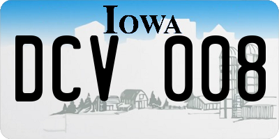 IA license plate DCV008