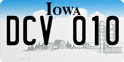 IA license plate DCV010