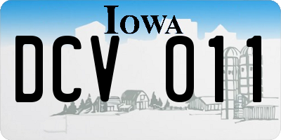 IA license plate DCV011