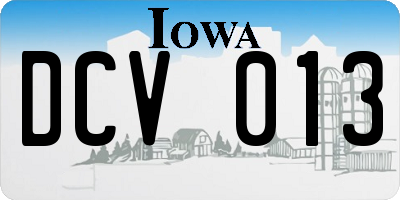 IA license plate DCV013