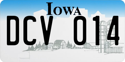 IA license plate DCV014
