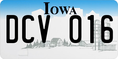 IA license plate DCV016