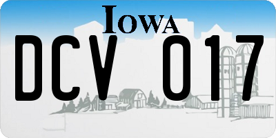IA license plate DCV017