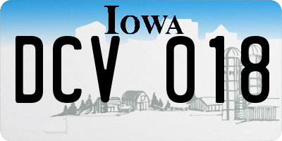 IA license plate DCV018