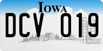 IA license plate DCV019