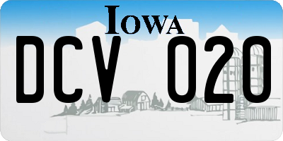 IA license plate DCV020