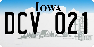 IA license plate DCV021
