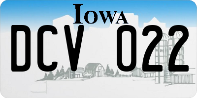 IA license plate DCV022