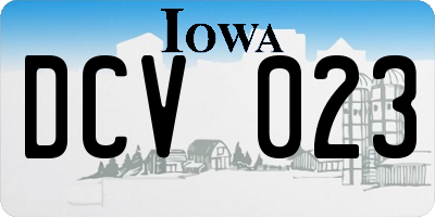 IA license plate DCV023