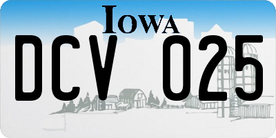 IA license plate DCV025
