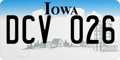 IA license plate DCV026