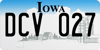 IA license plate DCV027