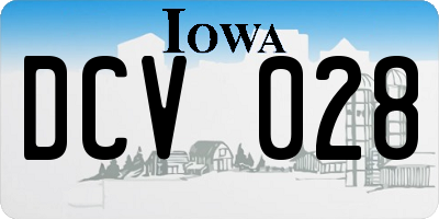 IA license plate DCV028