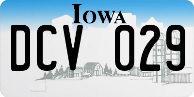 IA license plate DCV029