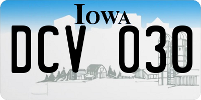 IA license plate DCV030