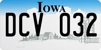 IA license plate DCV032