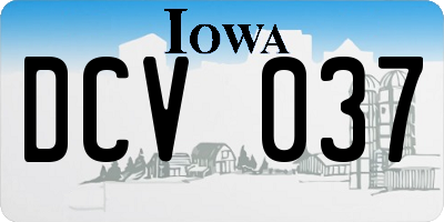 IA license plate DCV037