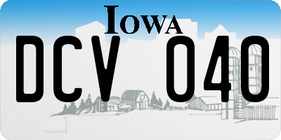IA license plate DCV040