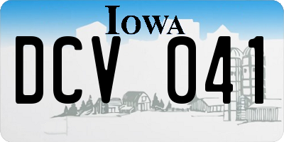 IA license plate DCV041