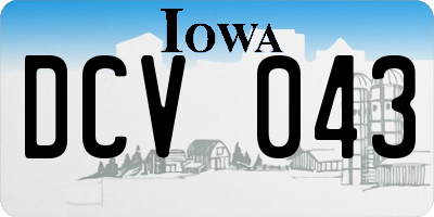 IA license plate DCV043