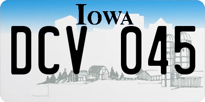 IA license plate DCV045