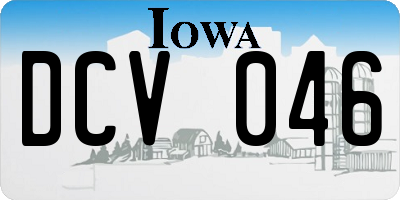 IA license plate DCV046