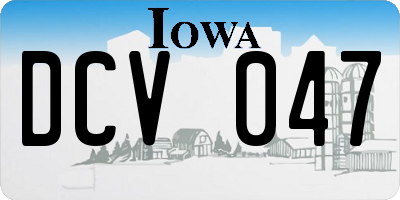 IA license plate DCV047
