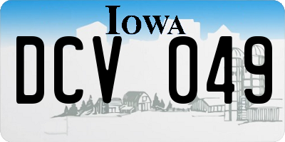 IA license plate DCV049