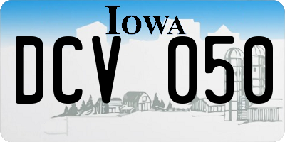 IA license plate DCV050