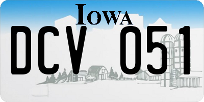 IA license plate DCV051