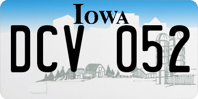 IA license plate DCV052