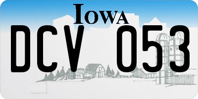 IA license plate DCV053