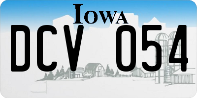 IA license plate DCV054