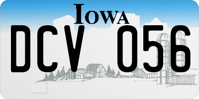 IA license plate DCV056