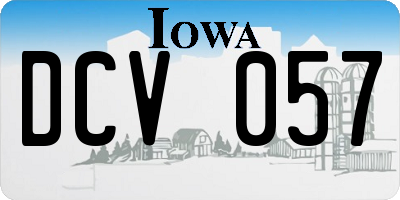 IA license plate DCV057