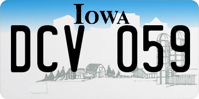 IA license plate DCV059